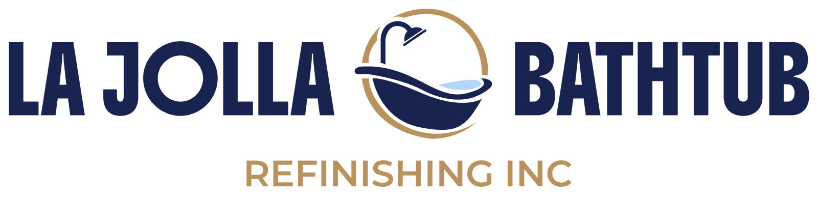 LA JOLLA BATHTUB REFINISHING INC logo for bathtub refinishing services.